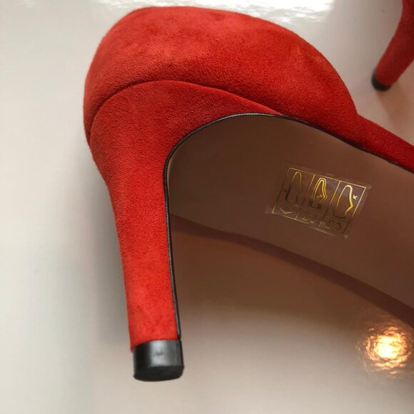 J Crew, D'Orsay, Pointed Toe, Orange, Suede Heels, Size 8.5, NWOB, appx 2.3/4" - Picture 16 of 16